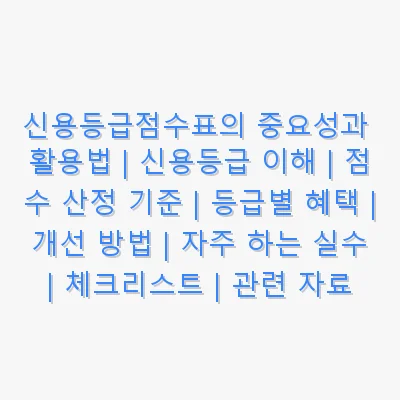 신용등급점수표 관련 이미지
