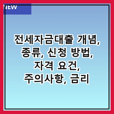 전세자금대출 개념, 종류, 신청 방법, 자격 요건, 주의사항, 금리 비교, 상환 방식, FAQ