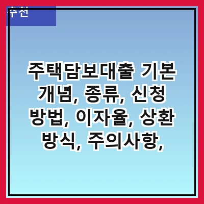 주택담보대출 기본 개념, 종류, 신청 방법, 이자율, 상환 방식, 주의사항, 자주 묻는 질문