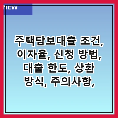주택담보대출 조건, 이자율, 신청 방법, 대출 한도, 상환 방식, 주의사항, 자주 묻는 질문
